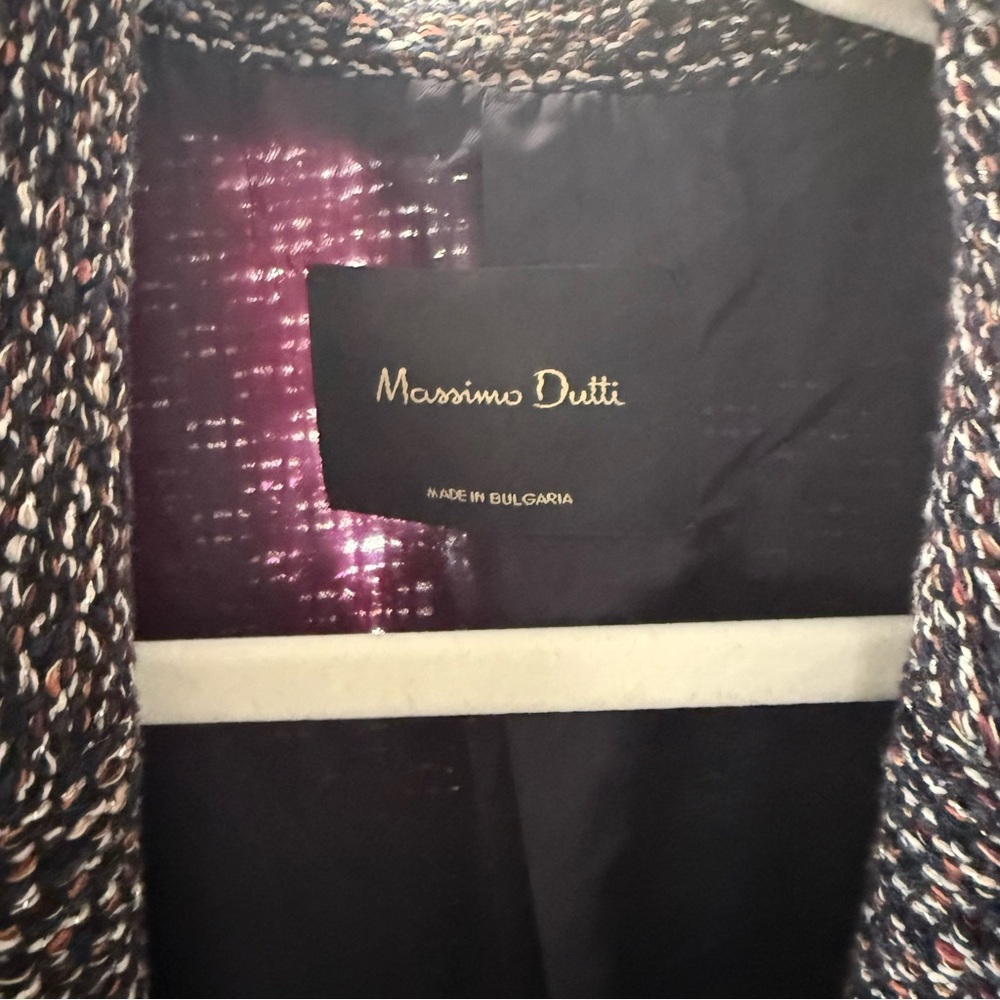 Massimo Dutti Tweed Long Blazer Jacket — Size 4 (EUR 36) - Picture 5 of 8